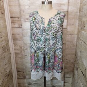 Vibrant Paisley Sleeveless Blouse